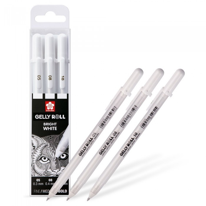 Sakura Gelly Roll - Bolígrafos de gel blancos de varios tamaños