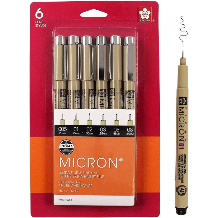 Juego de bolígrafo de tinta Pigma micron SAKURA