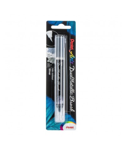 Pentel Dual Metallic Brush. Color Metallic Silver