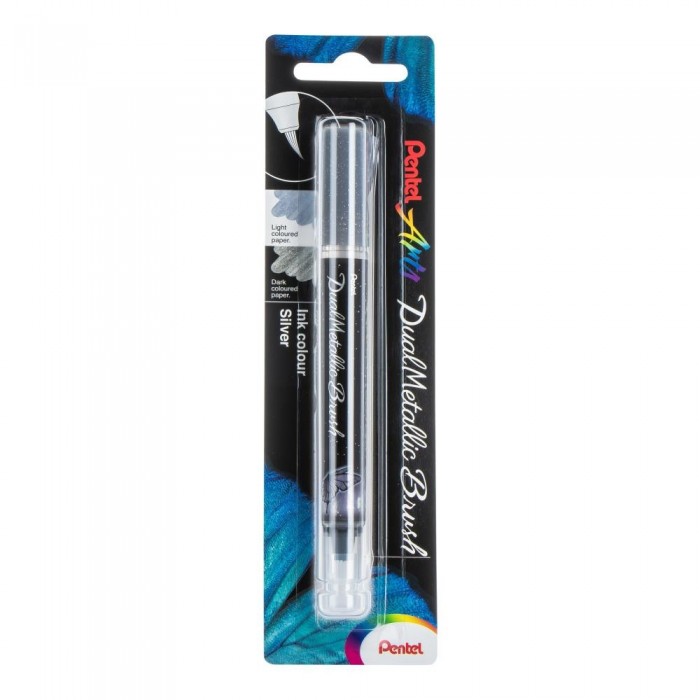 Pentel Dual Metallic Brush. Color Metallic Silver