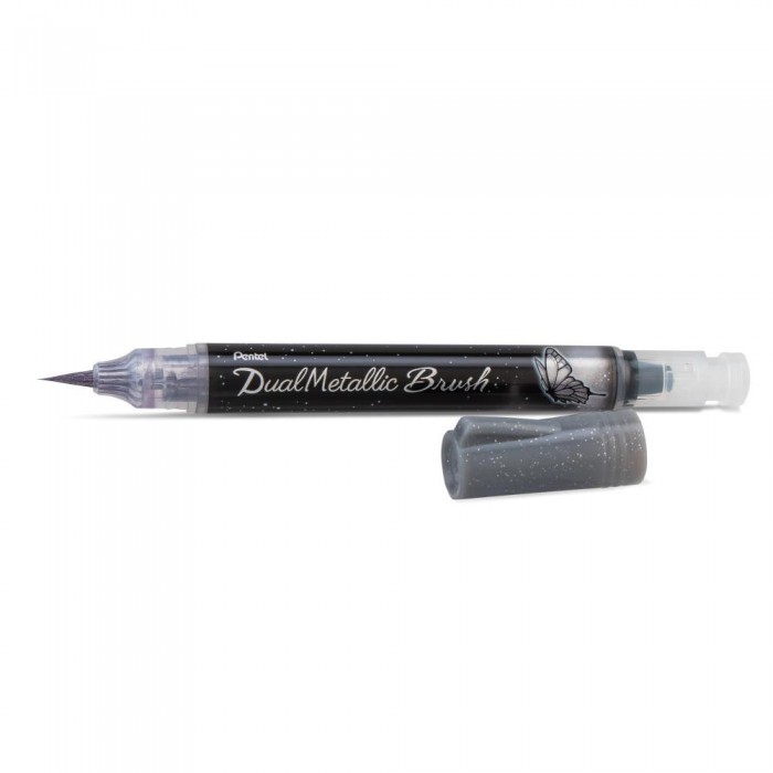 Pentel Dual Metallic Brush. Color Metallic Silver