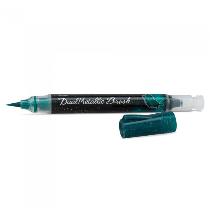 Pentel Dual Metallic Brush. Color Metallic Green/Blue