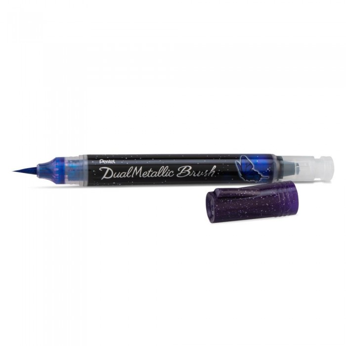 Pentel Dual Metallic Brush. Color Metallic Blue/Green
