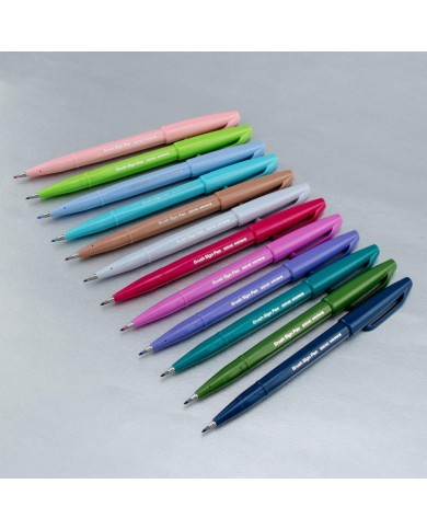 Pentel Arts Sign Pens Brush Flexible Point x12