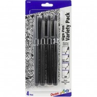 Pentel Arts Sign Pen W/Fiber Tip Variety Pack 4/Pkg