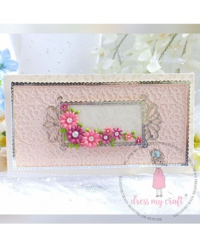 Troquel Dress My Craft -Mini Stitched Scalloped Frame Slimline