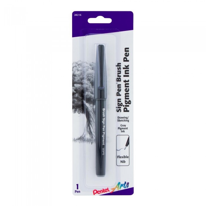 Pentel Arts Sign Pen Brush gray