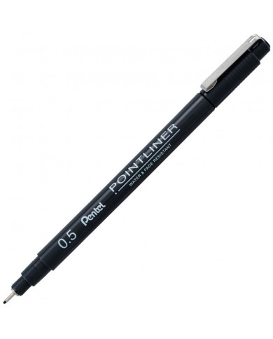 Pentel Arts Pointliner Pigment Ink Pen Assorted Sizes 5/Pkg