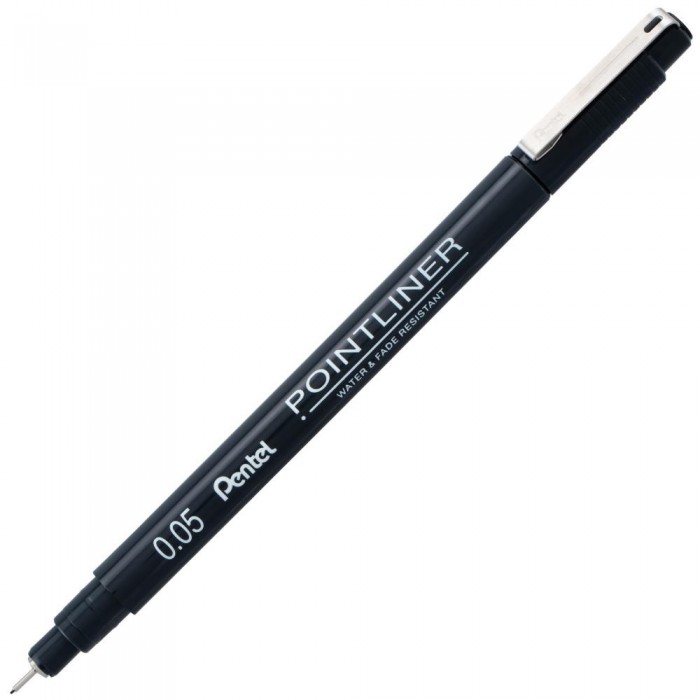 Pentel Arts Pointliner Pigment Ink Pen Assorted Sizes 5/Pkg