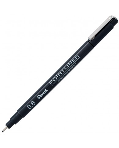 Pentel Arts Pointliner Pigment Ink Pen Assorted Sizes 5/Pkg