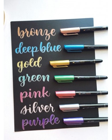 Zebra Metallic Brush Pen Set 7/Pkg