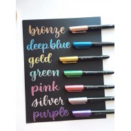 Zebra Metallic Brush Pen Set 7/Pkg