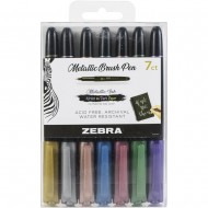 Zebra Metallic Brush Pen Set 7/Pkg