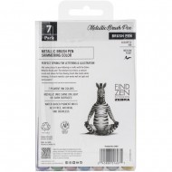Zebra Metallic Brush Pen Set 7/Pkg