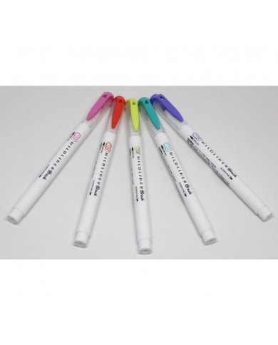 Zebra Mildliner Double Ended Brush Collection 5/Pkg