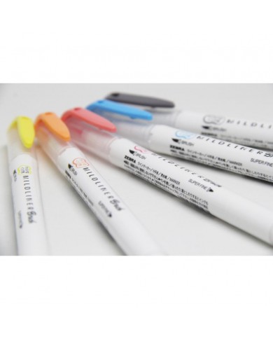 Zebra Mildliner Double Ended Brush Collection 5/Pkg Friendly - Assorted Colors