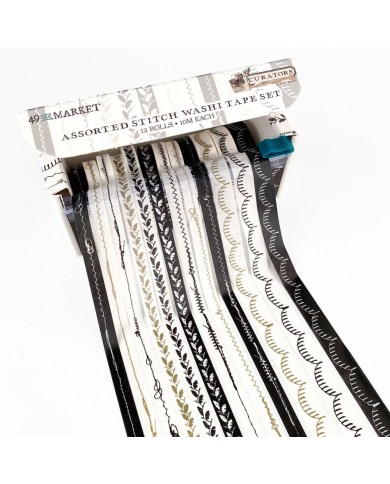 Washi Tape Stitch Set 12/Rollos 49 And Market Curators Assortment