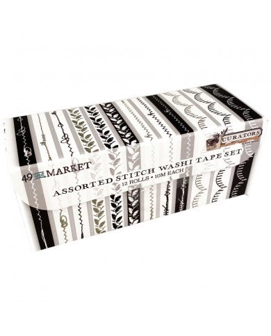 Washi Tape Stitch Set 12/Rollos 49 And Market Curators Assortment