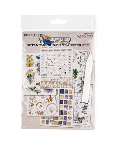 Curators Botanical Rub-Ons 6"X8" 6/Hojas 49andmarket