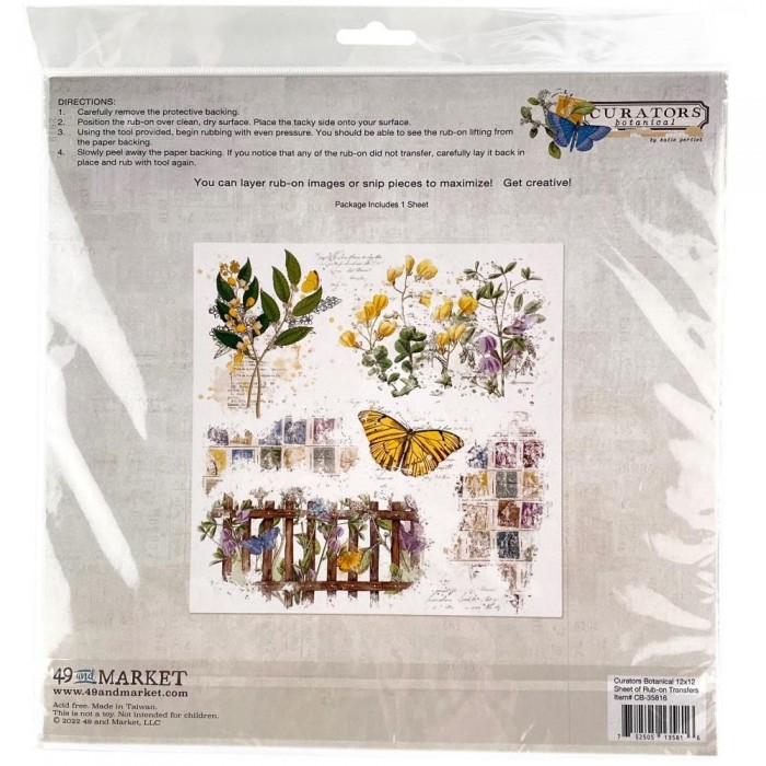 Curators Botanical Rub-Ons 30x30cmts 1/Hoja 49andmarket