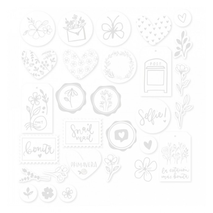 DIE CUTS PAPEL DE ACUARELA CON RESIST PÉTALOS