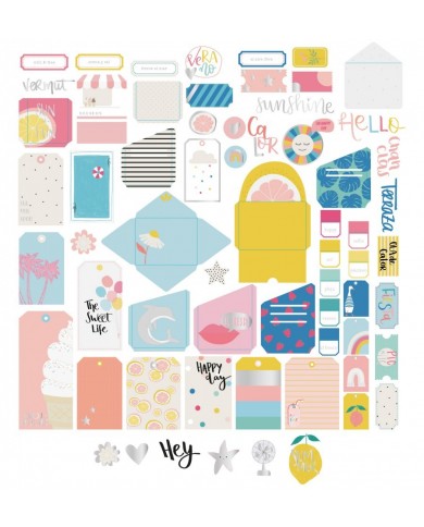 Summer Stories Mintopia Die cuts Tags y Bolsillos