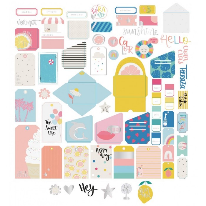 Summer Stories Mintopia Die cuts Tags y Bolsillos