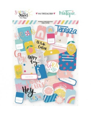 Summer Stories Mintopia Die cuts Tags y Bolsillos