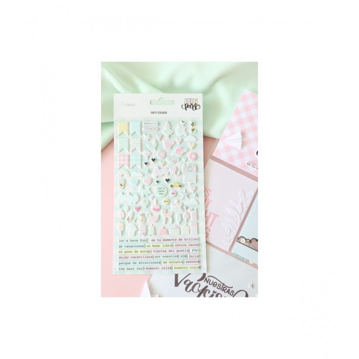 Puffy stickers "FUN PARK" Adela The Mint Feather