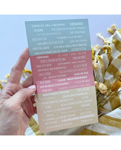 Set de pegatinas mensajes verano Playa o piscina