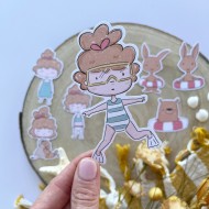 Set de recortables o die cuts ilustraciones Playa o piscina