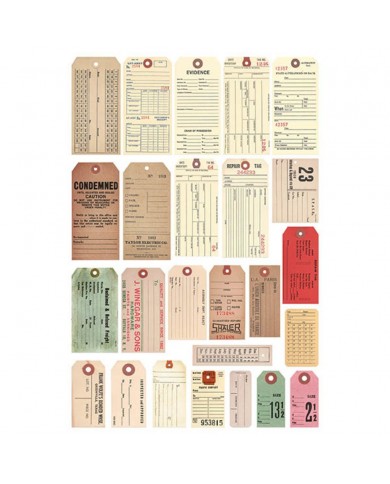 Etiquetas o Tags troquelados Tim Holtz 25 piezas