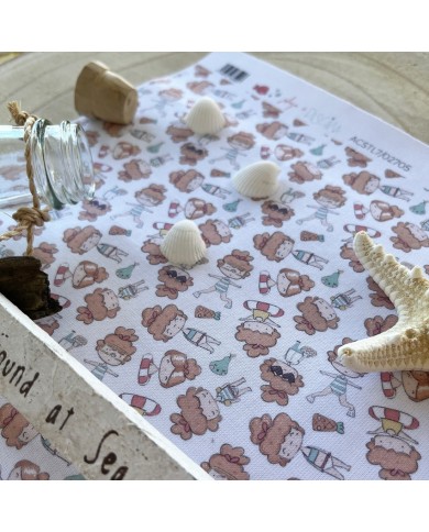 Tela de encuadernar Playa y Piscina, 32x45cm Aluacid