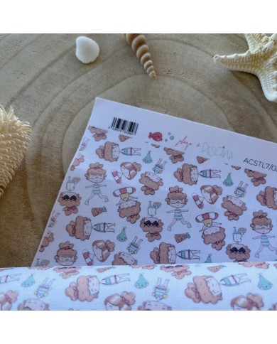 Tela de encuadernar Playa y Piscina, 32x45cm Aluacid