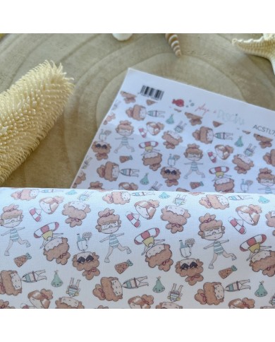 Tela de encuadernar Playa y Piscina, 32x45cm Aluacid