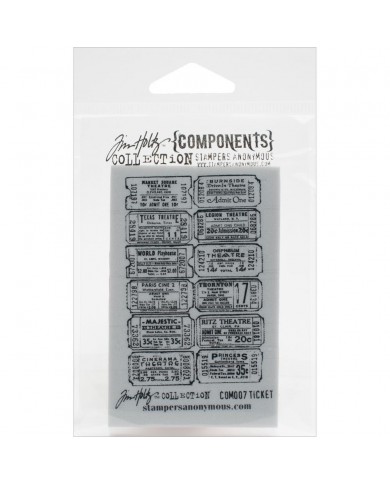 Tim Holtz Cling Stamp TICKETS 2.5"X3.5"