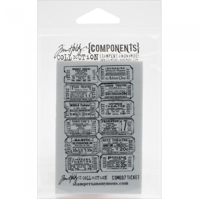 Tim Holtz Cling Stamp TICKETS 2.5"X3.5"