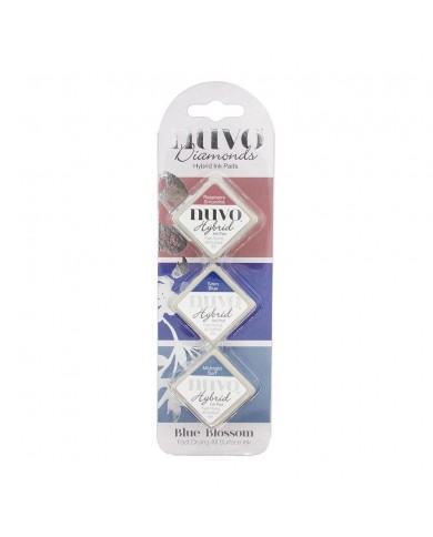 Nuvo Diamond Hybrid Ink Pads 3/Pkg Blue Blossom