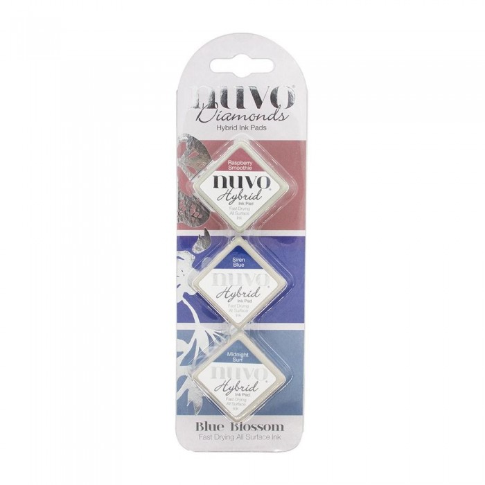 Nuvo Diamond Hybrid Ink Pads 3/Pkg Blue Blossom