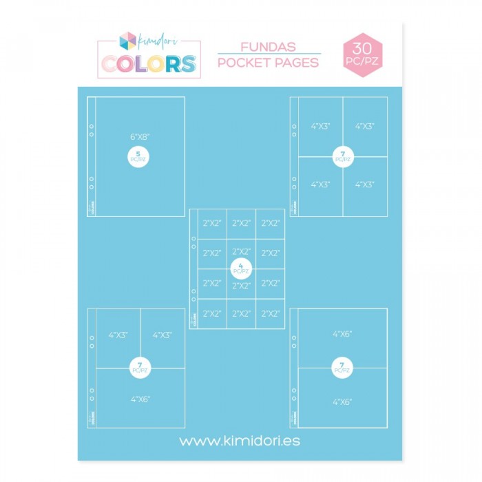 MAXI Pack variado 30 fundas para álbumes 6"x8" Kimidori Colors