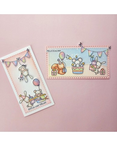 Sello y troquel coordinado Feliz Cumpleaños Back to Basics VVMT018024