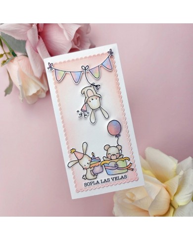 Sello y troquel coordinado Feliz Cumpleaños Back to Basics VVMT018024