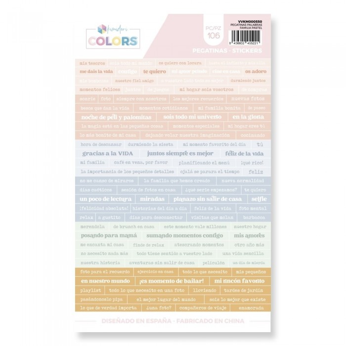 Pegatinas frases Kimidori Colors Familia Pastel