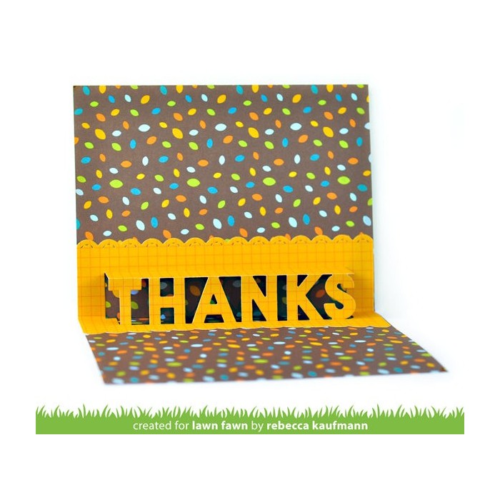 Troquel Lawn Fawn Popup Thanks LF2447