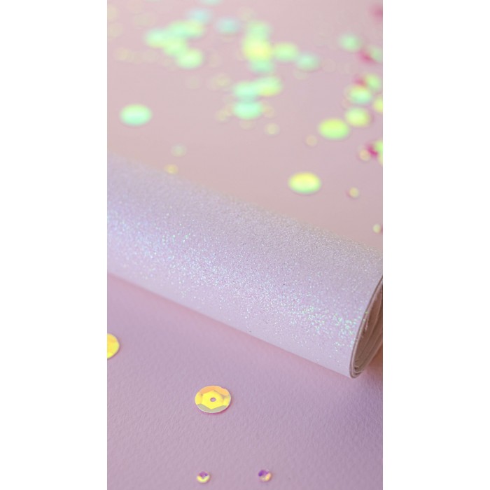 Papel encuadernación Glitter Blanco