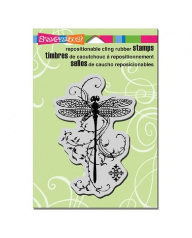 Sello Stampendous Cling Stamp Dragonfly Vine CRP119