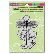 Sello Stampendous Cling Stamp Dragonfly Vine CRP119
