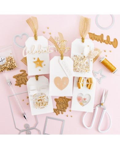 Pinkfresh Studio Essentials Die Set Foldable Shaker Tags