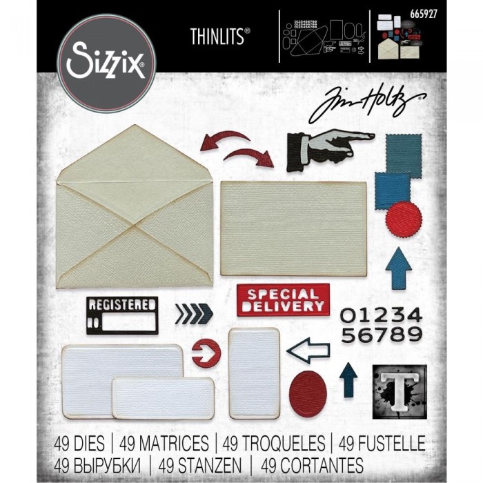 Sizzix Thinlits Dies By Tim Holtz 45/Pkg Postale 665927