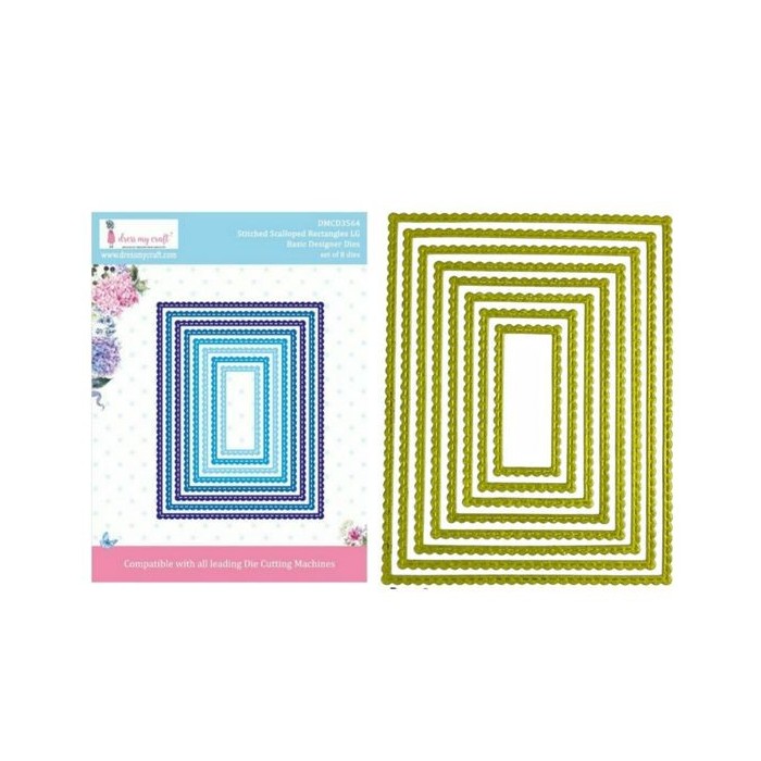 Troquel Rectangular DressMyCraft Scalloped Rectangle Frame